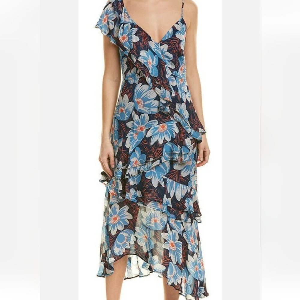 LA MAISON TALULAH PRINTED MIDI DRESS SIZE L
